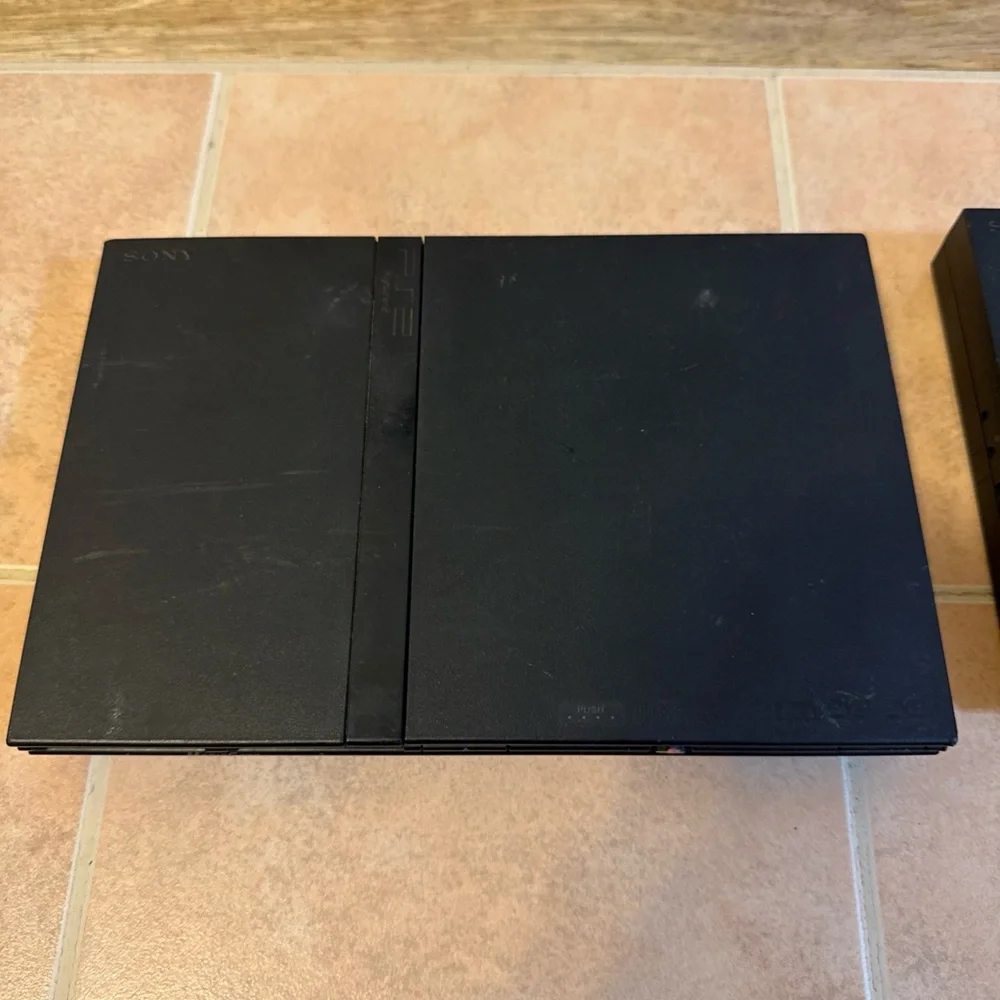 Sony PlayStation 2 Slim Consoles in Black (Pair) parts only
